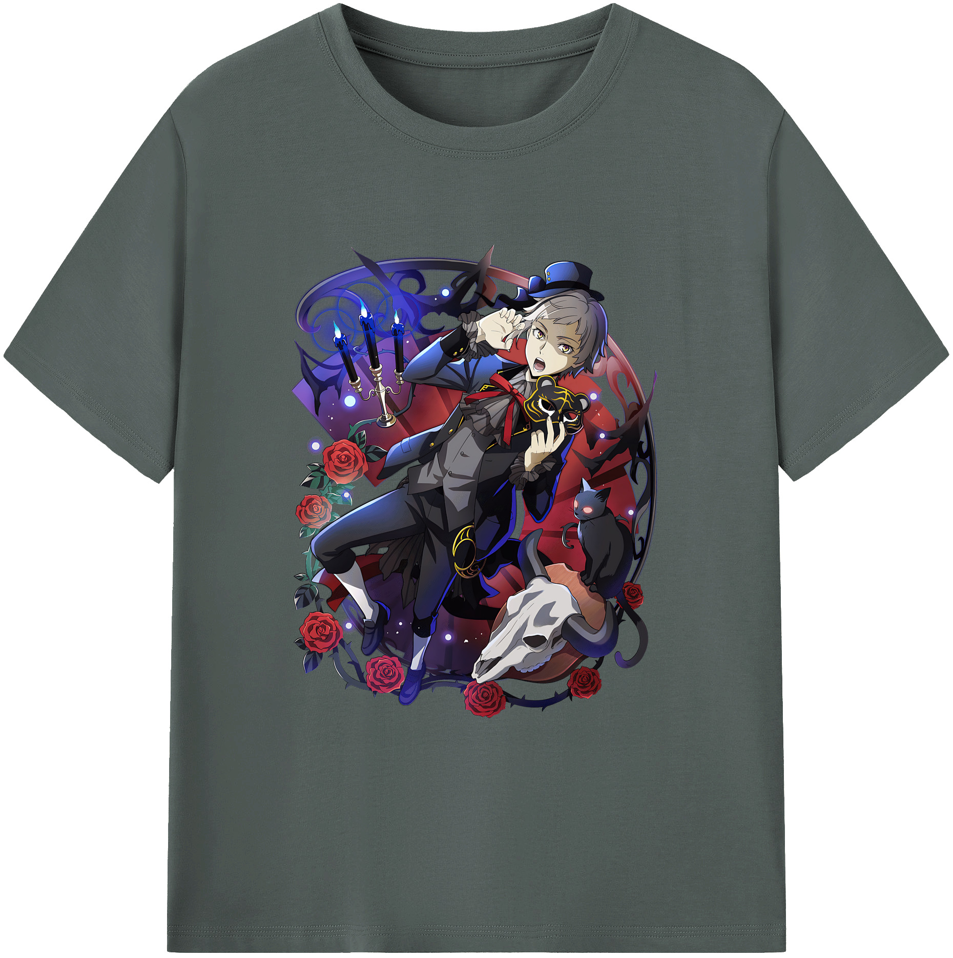 （画像用） 文豪ストレイドッグス Bungo Stray Dogs 綿100％ メンズ半袖Tシャツ｜肌触りやわらか＆通気性